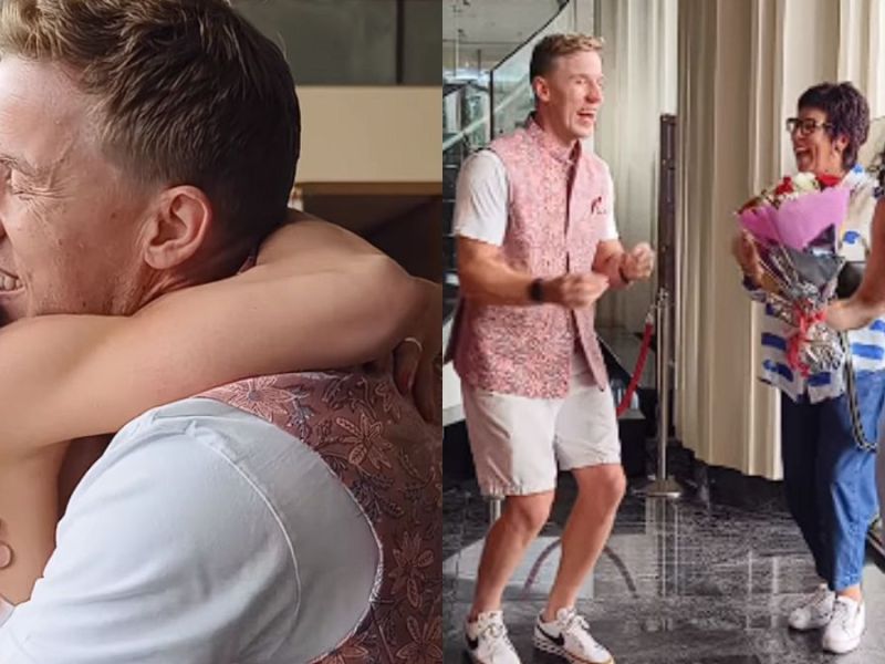 Logan Van Beek welcomes his wife and mother to India